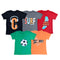 FAZZA Boys Graphic Print Pure Cotton T Shirt (Multicolor, Pack of 5)