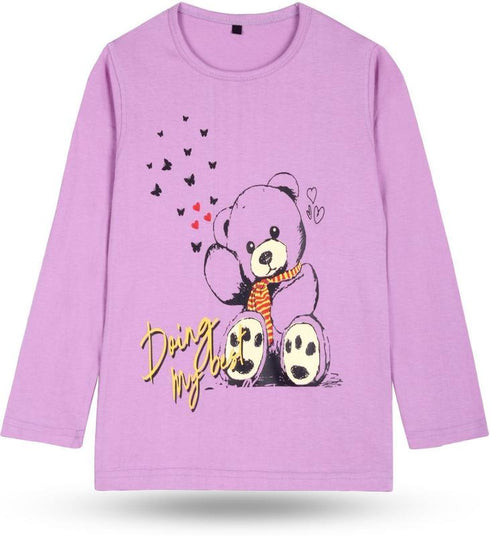 FAZZA Girls Printed Pure Cotton Regular T Shirt