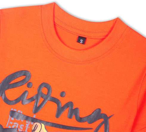 FAZZA Boys Printed Pure Cotton Regular T Shirt