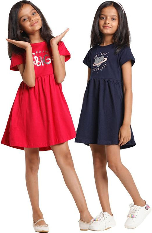 FAZZA Girls Midi/Knee Length Casual Dress