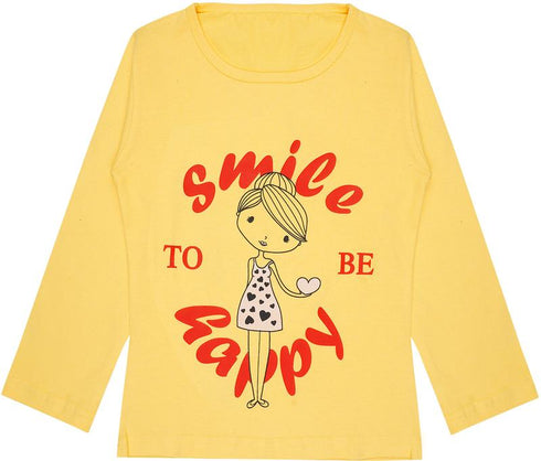 FAZZA Girls Printed Pure Cotton Regular T Shirt