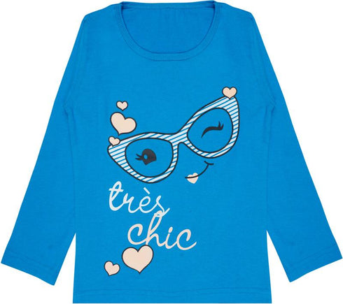 FAZZA Girls Printed Pure Cotton Regular T Shirt