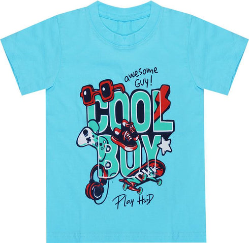 FAZZA Boys Printed Pure Cotton Regular T Shirt