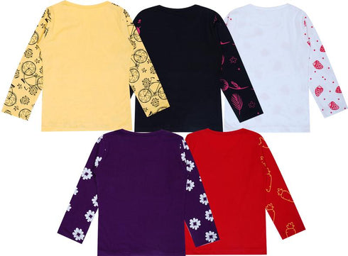 FAZZA Girls Printed Pure Cotton Regular T Shirt