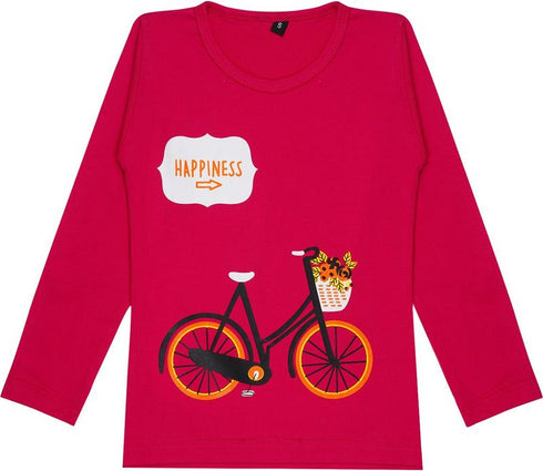 FAZZA Girls Graphic Print Pure Cotton Regular T Shirt