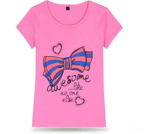FAZZA Girls Printed Pure Cotton Regular T Shirt