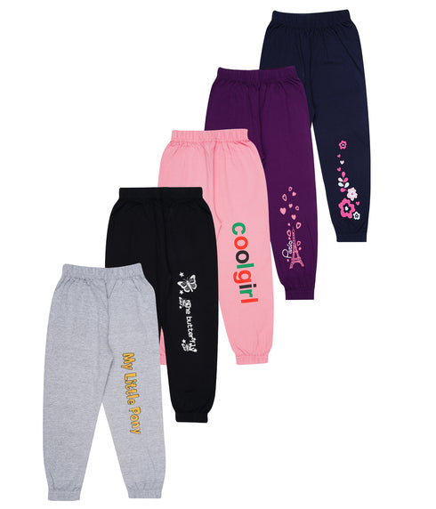 FAZZA Track Pant For Girls (Multicolor, Pack of 5)