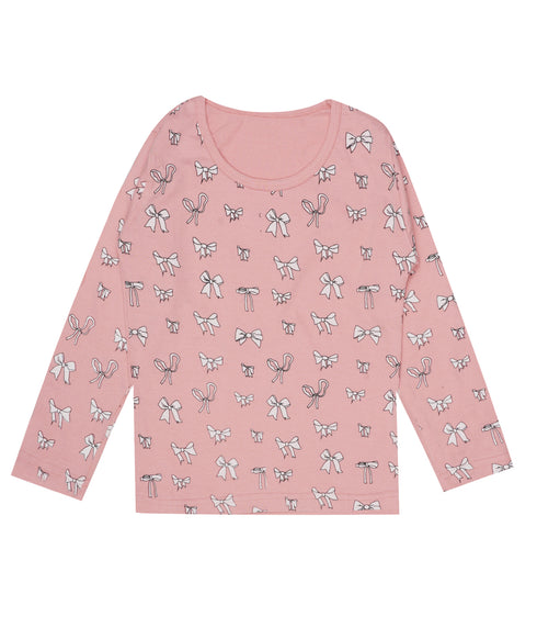 FAZZA Girls Graphic Print Pure Cotton T Shirt Full sleeve (Multicolor, Pack of 5)