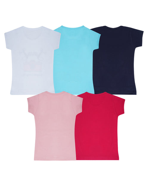 FAZZA Girls T-shirts(Pack of 5)