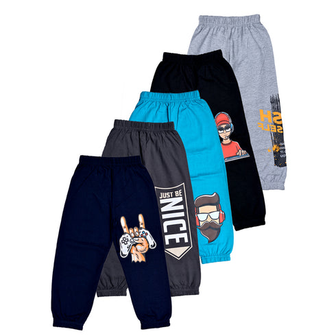 FAZZA Boys Track Pants(Pack of 5)
