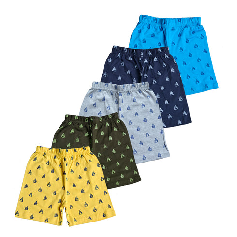 FAZZA Short For Boys & Girls Casual Printed Pure Cotton (Pack of 5)