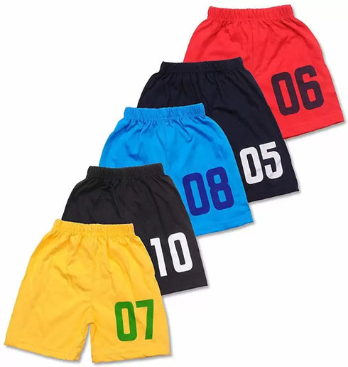 FAZZA Short For Boys Casual Printed Pure Cotton (Multicolor, Pack of 5)