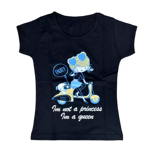 FAZZA Girls Graphic Print Pure Cotton T Shirt (Multicolor, Pack of 5)