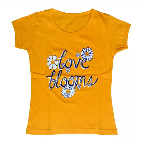 FAZZA Girls Printed Pure Cotton T Shirt (Multicolor, Pack of 5)