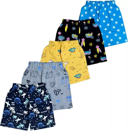 FAZZA Short For Boys & Girls Casual Printed Pure Cotton (Multicolor, Pack of 5)
