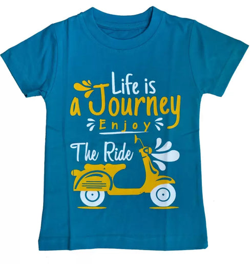 FAZZA Boys Printed Pure Cotton T Shirt (Multicolor, Pack of 3)