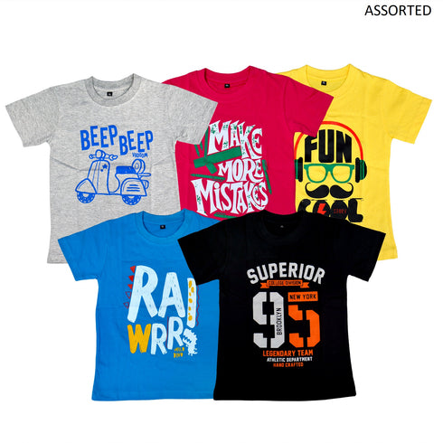 FAZZA Boys Tshirts(Pack of 5)