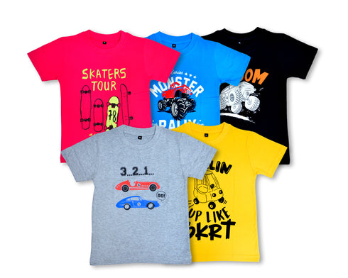 FAZZA Boys T-shirts(Pack of 5)