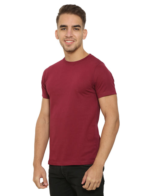 FAZZA Men Solid Red T-Shirt