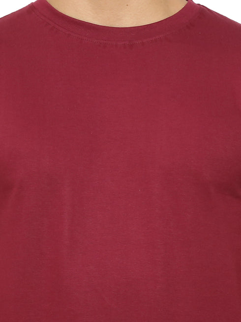 FAZZA Men Solid Red T-Shirt