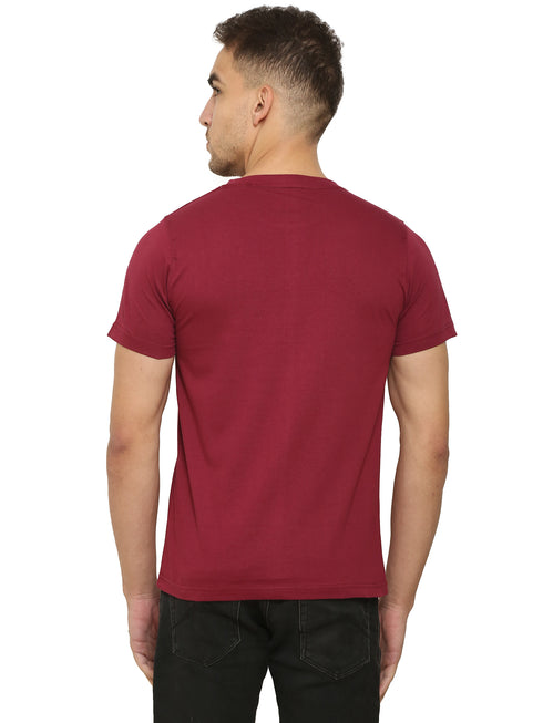 FAZZA Men Solid Red T-Shirt