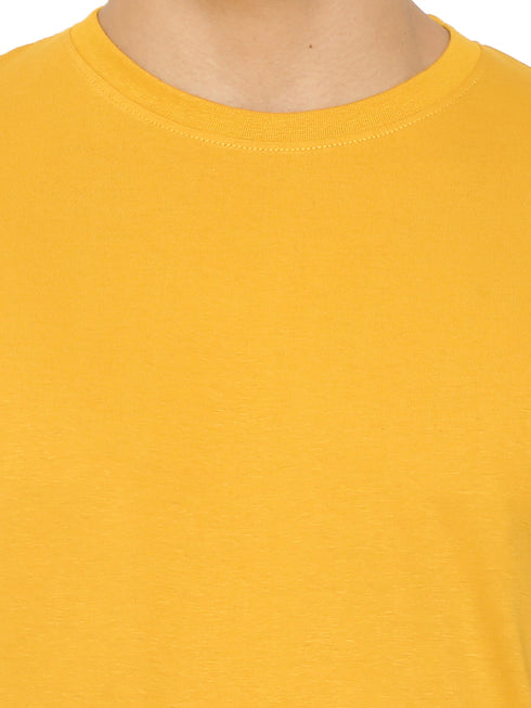 FAZZA Men Solid Yellow T-Shirt
